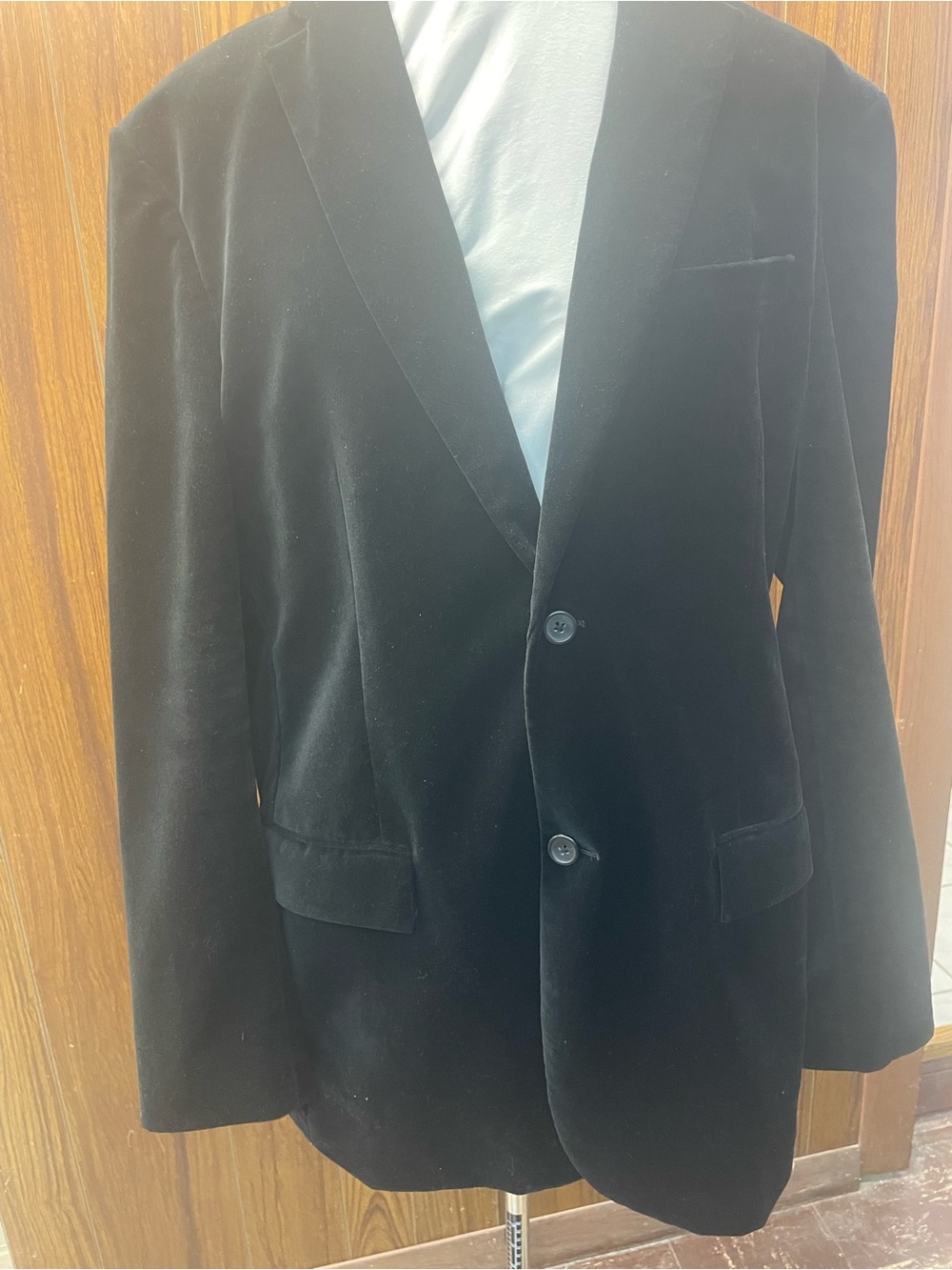 Perry Ellis Black Velvet Two-Button Sport Coat